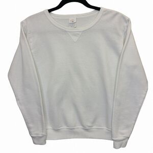 Hanes Ecosmart White Fleece Cottonblend Crew Neck Sweatshirt S